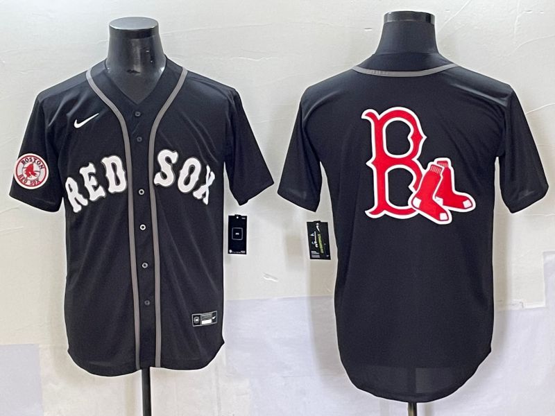 Men 2025 Boston Red Sox Blank Black Game Nike MLB Jersey style 7035